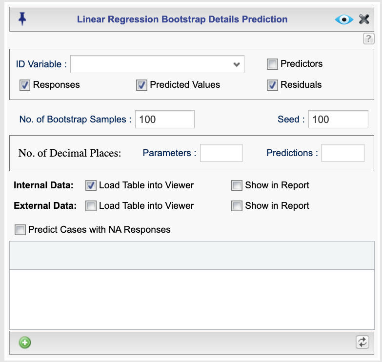 Bootstrap estimation dialog